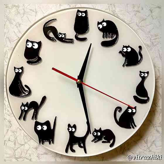 Часы кошатникам "Созвездие Кота" сувенир , 28 см. Новые. Донецк