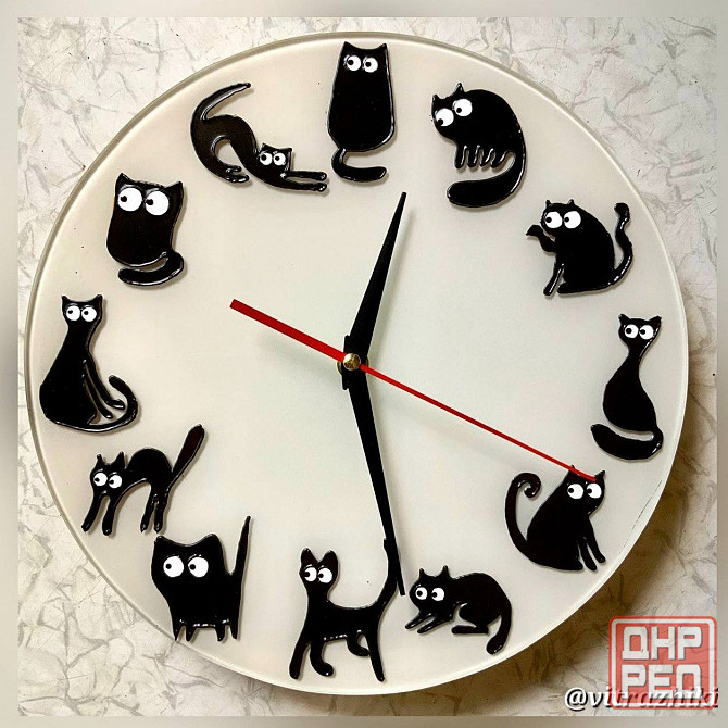 Часы кошатникам "Созвездие Кота" сувенир , 28 см. Новые. Донецк - изображение 1