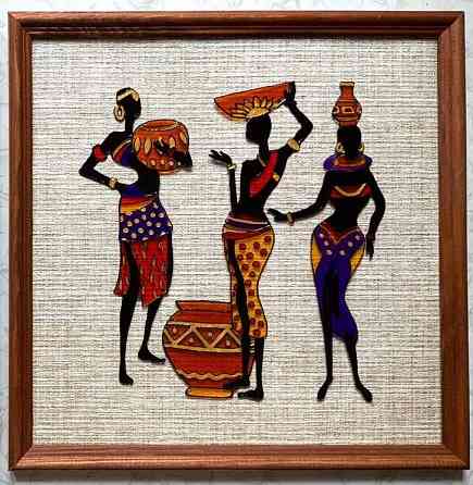 Картина витражная "Три грации", 32 на 32 см. Донецк