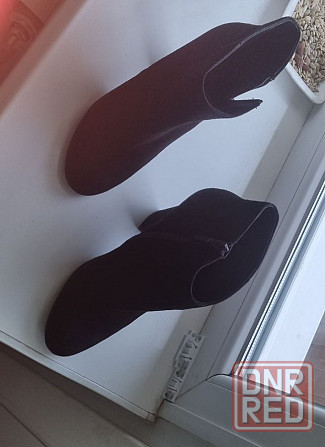 Полу сапоги женские черные замшевые натуральные Донецк - изображение 3