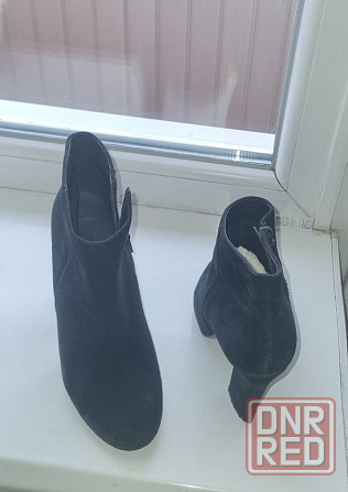 Полу сапоги женские черные замшевые натуральные Донецк - изображение 4