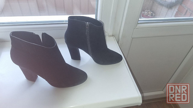 Полу сапоги женские черные замшевые натуральные Донецк - изображение 1