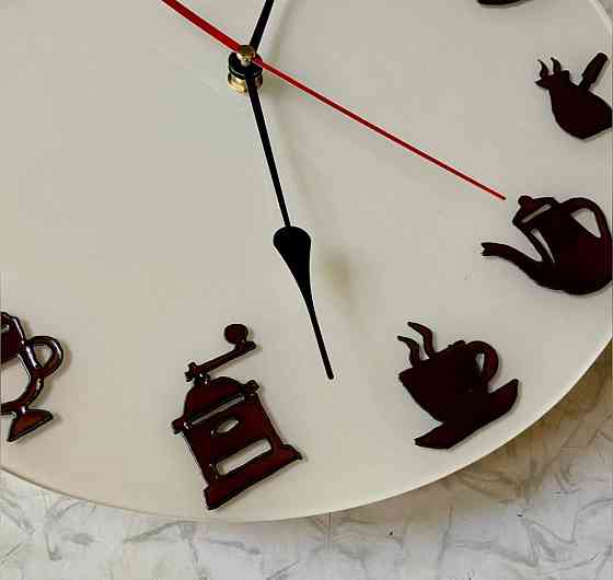 Часы "Кофе", 31 см. Новые. Роспись по стеклу. Донецк