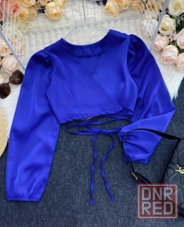 Топ вечерний шёлковый с завязками Донецк - изображение 1