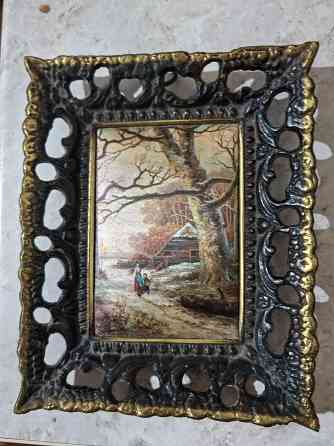 Шелкография в бронзовой рамке Донецк