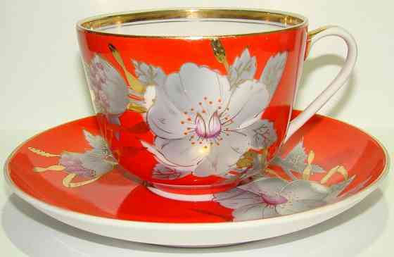 Чайная пара Мальва. Барановский фарфоровый завод. 500 мл.1960-70г. ссср Донецк