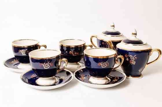 Сервиз чайный кобальт Довбыш калинка Донецк