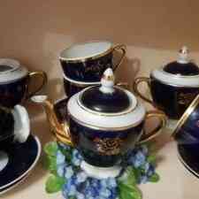 Сервиз чайный кобальт Довбыш калинка Донецк