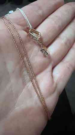 Золотые сережки детские+цепочка( с этикетками) Донецк