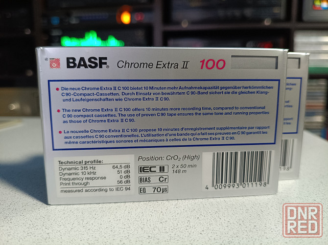 Запечатанная аудиокассета Basf-100 Chrome Extra II Донецк - изображение 2