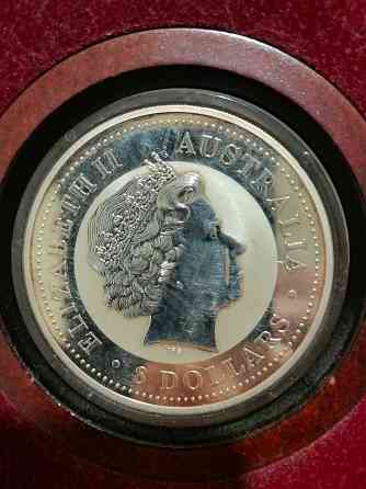 8 долларов Австралия 2005 год Год Петуха цветная лунар лунный календарь серебро 999 пробы 5 унций Донецк