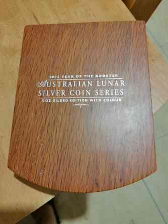 8 долларов Австралия 2005 год Год Петуха цветная лунар лунный календарь серебро 999 пробы 5 унций Донецк