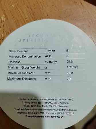 8 долларов Австралия 2005 год Год Петуха цветная лунар лунный календарь серебро 999 пробы 5 унций Донецк