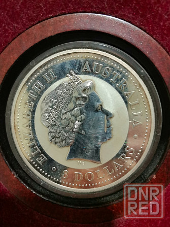 8 долларов Австралия 2005 год Год Петуха цветная лунар лунный календарь серебро 999 пробы 5 унций Донецк - изображение 5