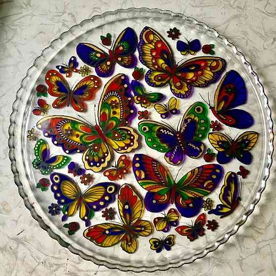 Блюдо с росписью "Бабочки", 28 см Донецк