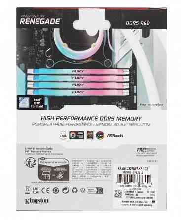 Оперативная память DDR5-6400 32 GB Kingston Fury Renegade White RGB [KF564C32RWAK2-32] Донецк