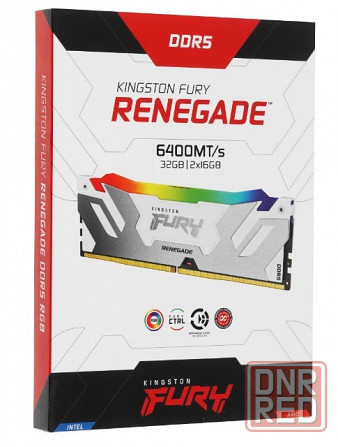 Оперативная память DDR5-6400 32 GB Kingston Fury Renegade White RGB [KF564C32RWAK2-32] Донецк - изображение 1