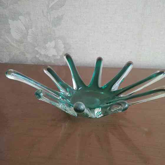 Ваза фруктовница из цветного гутного стекла Донецк