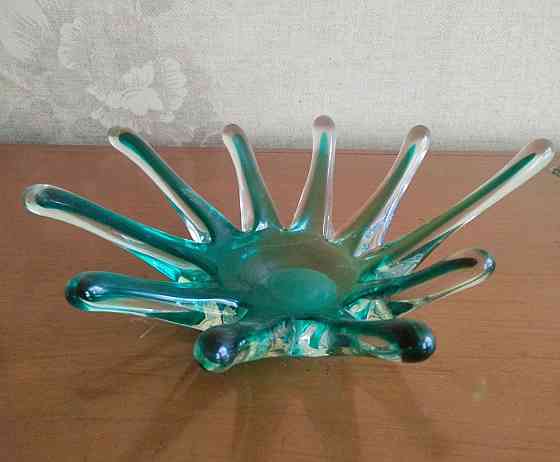 Ваза фруктовница из цветного гутного стекла Донецк