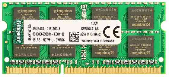 Оперативная память So-Dimm Ddr3l Kingston Valueram 8 гб (1.35v) 1600 мгц Cl11 (Kvr16ls11/8) (арт-812 Макеевка