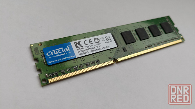 Оперативная память Dimm Ddr3 Crucial 8гб 1600mhz Pc3-12800u (Ct102464bf160b.C16fpd) (арт-6966) Донецк - изображение 1