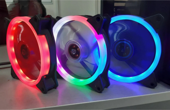 Wjf вентилятор для компьютера 120мм, 3pin, зелёная подсветка (арт-6401) Донецк