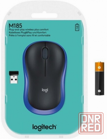 Мышь беспроводная Logitech M185 Black/Blue (арт-9932) Макеевка - изображение 3