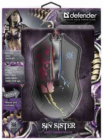 Мышь Defender Sin'Sister Gm-933, черный (52933) оптический, 7200 Dpi, Usb (арт-9262) Макеевка