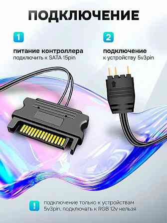 Контроллер Coolmoon Argb 5v 3 Pin для подключения подсветки (светодиодной ленты, кулера, вентилятора Донецк