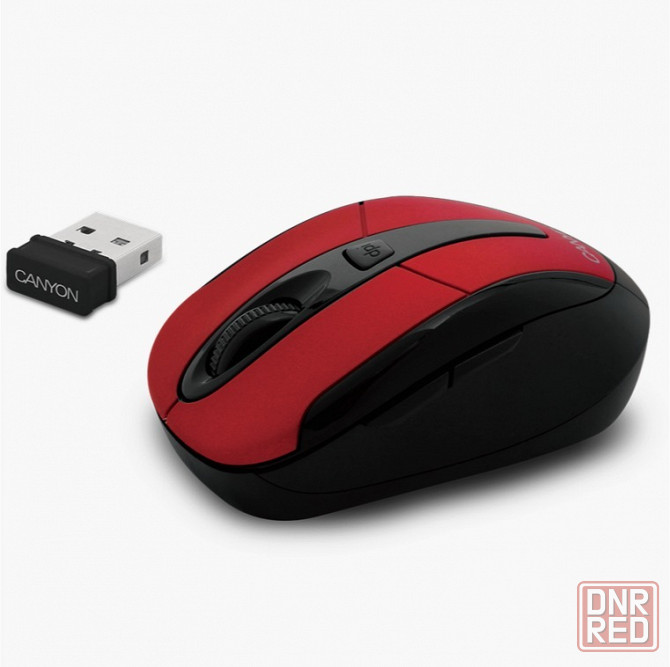 Мышь Canyon Cnr-Msow06r (Jucnrmsow06r) оптический, 1600dpi, черный/красный, беспроводная (арт-6904) Макеевка - изображение 2