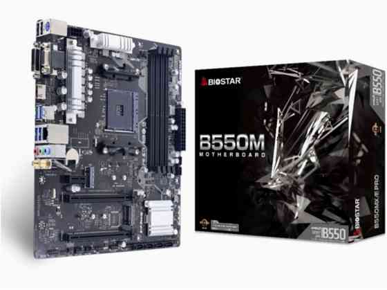 Материнская плата Biostar B550mx/E Pro Soc-Am4 Amd B550 4xddr4 Matx Ac`97 8ch(7.1) Gblan Raid+Vga+Dv Макеевка