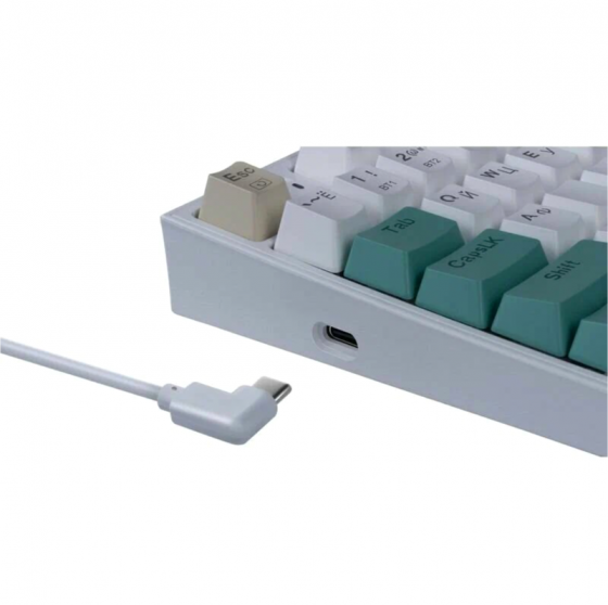 Игровая клавиатура Redragon Veigar Ru, Rgb, Bt+2.4g, бело-голубой, беспроводная (арт-1927) Макеевка