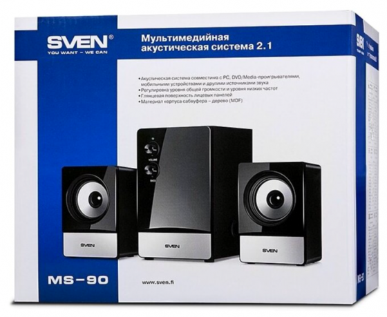 Акустическая система Sven Ms-90, чёрный 2.1, мощность(Rms): 5 вт+2x.2.5 вт (арт-5130) Донецк
