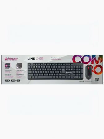 Клавиатура + мышь Defender Line C-511 (45511), черный (арт-9427) Макеевка