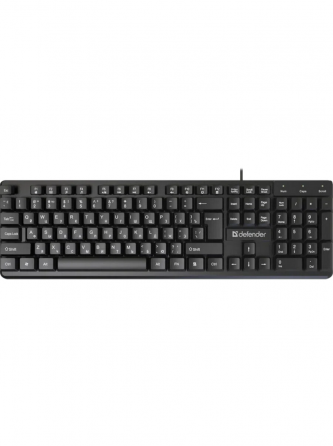 Клавиатура проводная Defender Elemental Hb-239 Black (Ru, черн,104 кнопки+Fn,1.8м) (45239) (арт-1726 Макеевка
