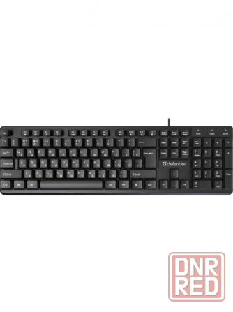 Клавиатура проводная Defender Elemental Hb-239 Black (Ru, черн,104 кнопки+Fn,1.8м) (45239) (арт-1726 Макеевка - изображение 1