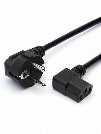 Кабель питания, евровилка-C13 (F) 1.8м пвх 0.75мм угловой, черный, Gopower (арт-9486) Донецк