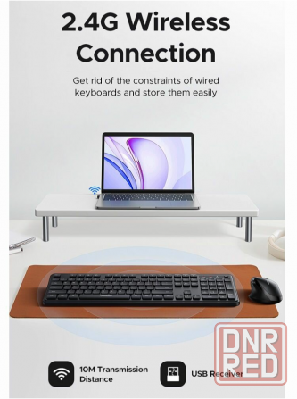 Беспроводная клавиатура Ugreen K331 (55654) Wireless Keyboard 2.4ghz Ru. цвет: черный (арт-2114) Макеевка - изображение 4