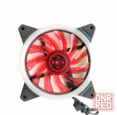 Wjf вентилятор для компьютера 120мм, 3pin, красная подсветка (арт-1947) Донецк - изображение 1