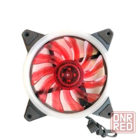 Wjf вентилятор для компьютера 120мм, 3pin, красная подсветка (арт-2789) Макеевка - изображение 1