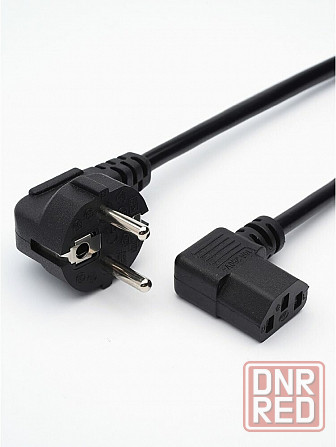 Кабель питания, евровилка-C13 (F) 1.8м пвх 0.75мм угловой, черный, Gopower (арт-3094) Донецк - изображение 1