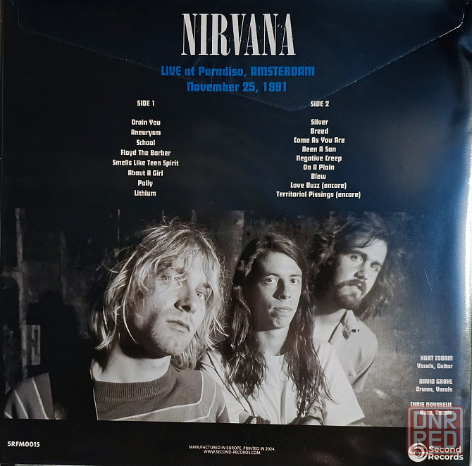 Виниловая пластинка LP "Nirvana"- "Live At Paradiso, Amsterdam 1991 г. " Донецк - изображение 2
