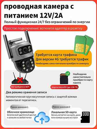 4G Уличная камера видеонаблюдения с сим картой V380: двойной объектив 4МП Новая Донецк