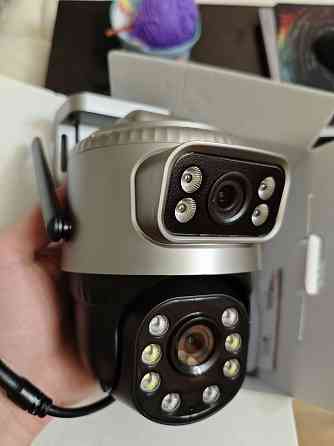 4G Уличная камера видеонаблюдения с сим картой V380: двойной объектив 4МП Новая Донецк