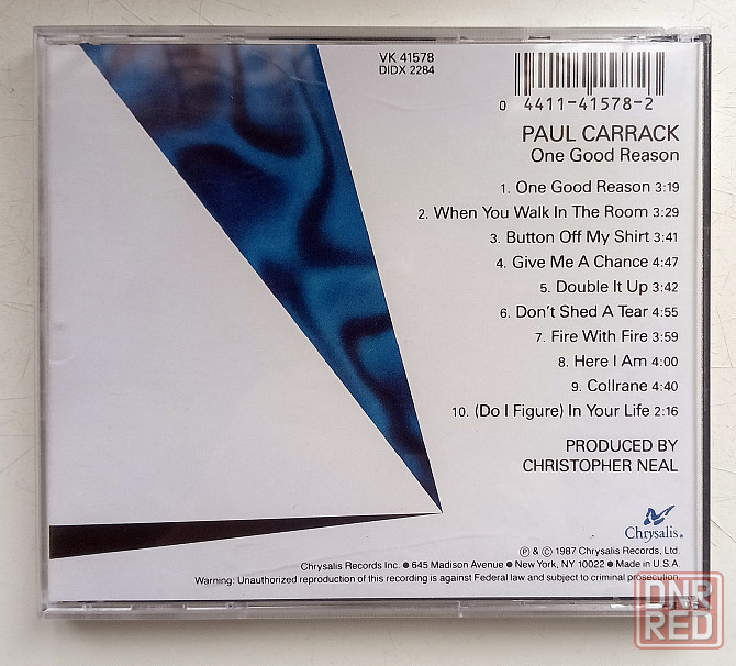 Paul Carrack (1987) One Good Reason - CD, Россия Макеевка - изображение 2