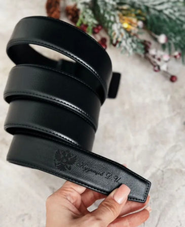 Кожаный ремень с именной гравировкой мужской Макеевка