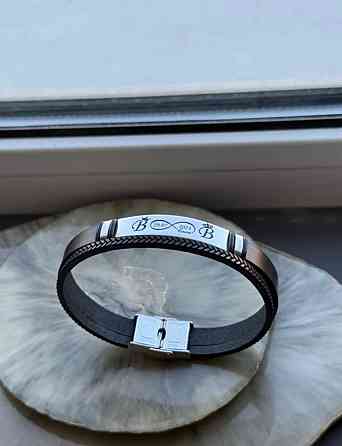 Кожаный браслет с индивидуальной гравировкой Макеевка