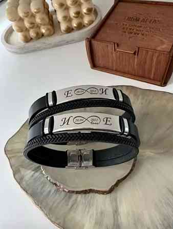 Кожаный браслет с индивидуальной гравировкой Макеевка