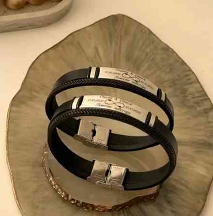 Кожаный браслет с индивидуальной гравировкой Макеевка