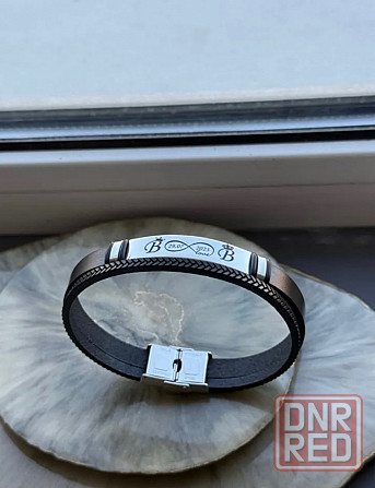 Кожаный браслет с индивидуальной гравировкой Макеевка - изображение 1